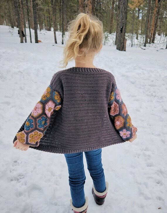 Flower Power Cardigan Free Crochet Pattern and Video Tutorial